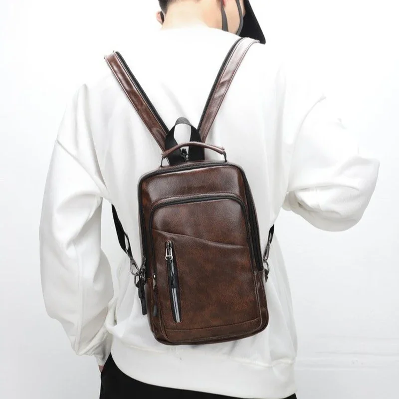 Men's Mini Backpack Solid Color PU Leather Chest Bag Shoulder Bags school bag backpack men WT165
Men's Mini Backpack Solid Color PU Leather Chest Bag Shoulder Bags school bag backpack men WT165