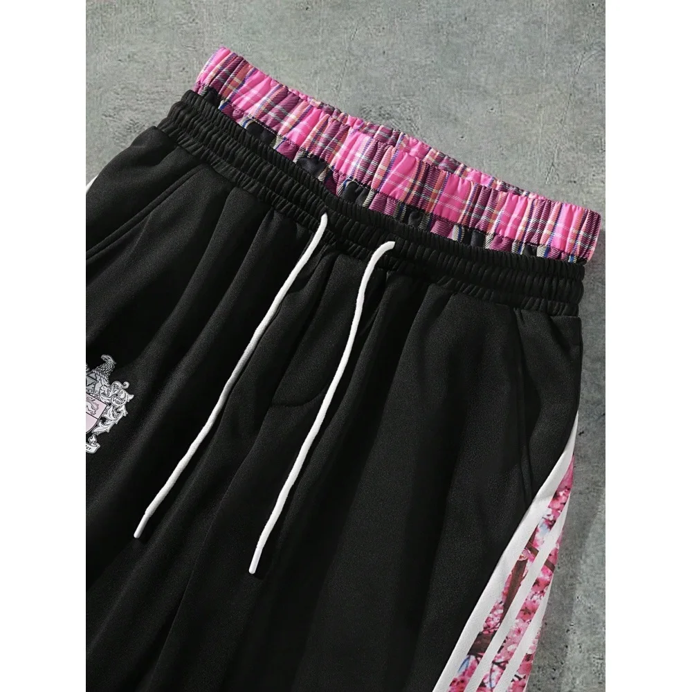 American unisex printed striped fake two-piece casual pants trendy high street loose and high-end retro pants
American unisex printed striped fake two-piece casual pants trendy high street loose and high-end retro pants