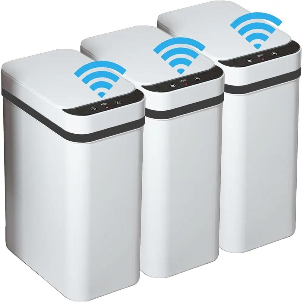 3 PACK - Bathroom Garbage Can with a Lid - 2.5 Gallon Automatic Trash Cans Touchless - Bedroom, Office - Small Smart Trash Ca
3 PACK - Bathroom Garbage Can with a Lid - 2.5 Gallon Automatic Trash Cans Touchless - Bedroom, Office - Small Smart Trash Ca