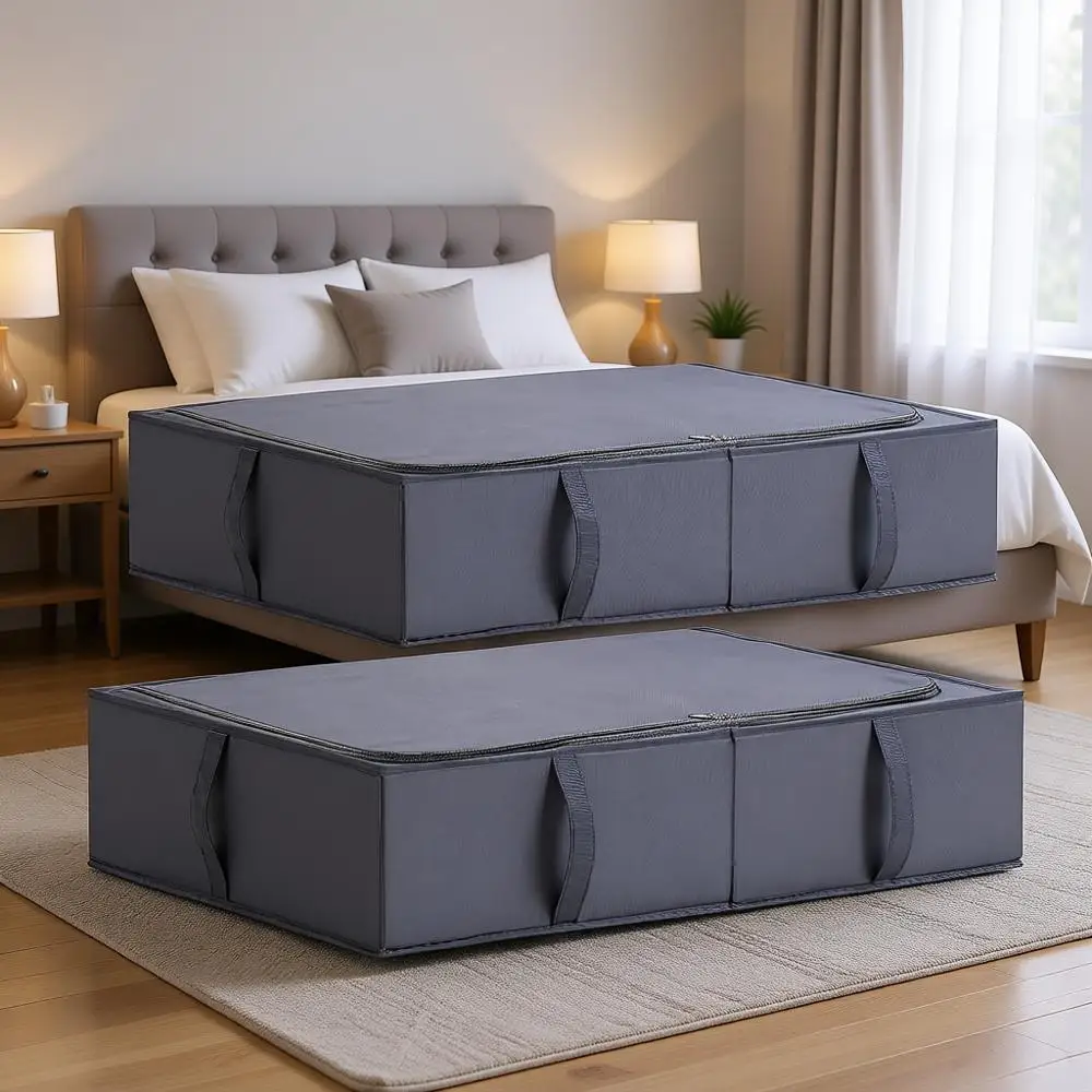 Складные коробки для хранения под кроватью, прочная ткань, моющиеся, 2 штуки в комплекте, серые, 27,5x16,5x7 дюймов
Складные коробки для хранения под кроватью, прочная ткань, моющиеся, 2 штуки в комплекте, серые, 27,5x16,5x7 дюймов