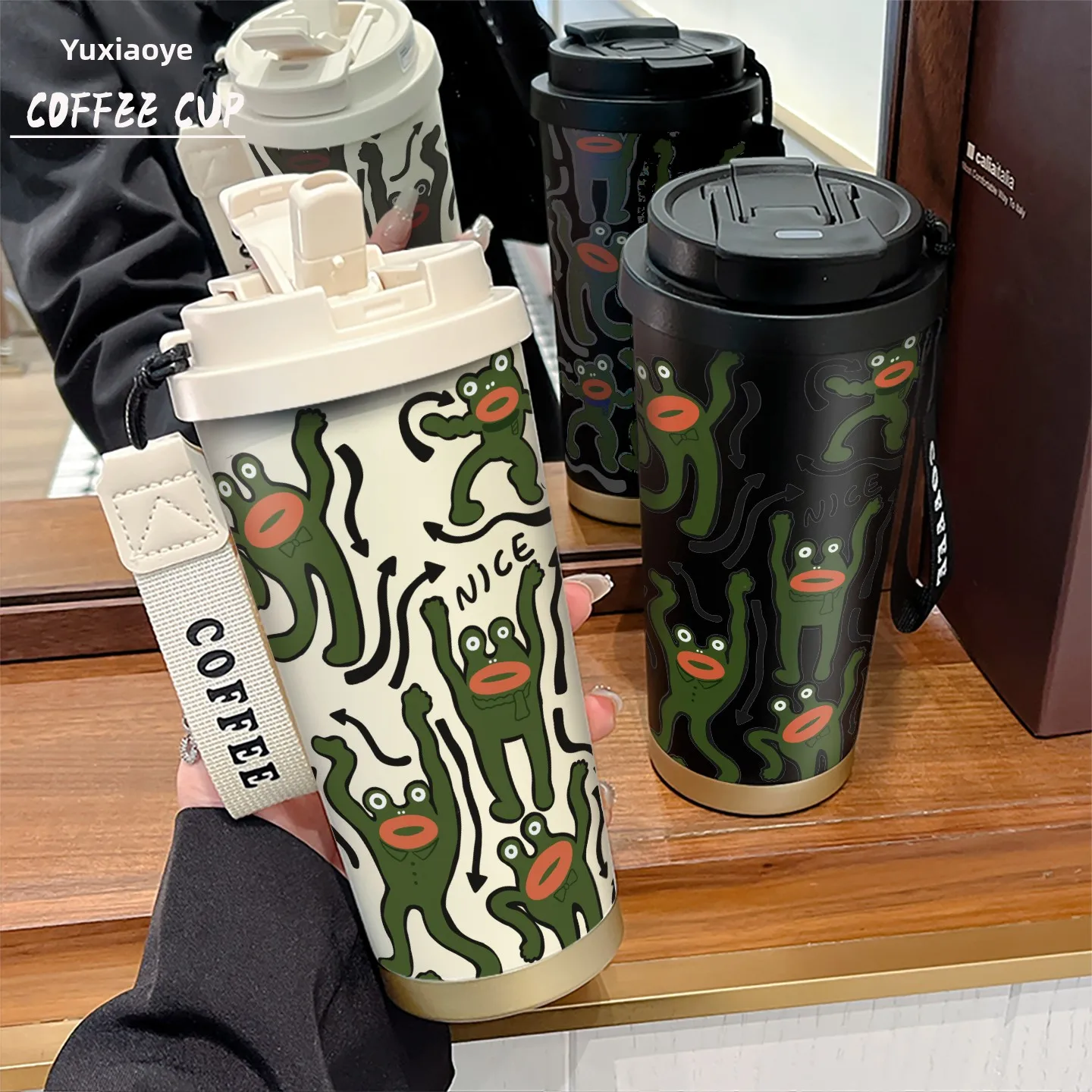 NICE Frog 316 Stainless Steel Insulated Water Cup with Straw Double Drinking Hole Portable Coffee Cup Outdoor Cartoon Design
NICE Frog 316 Stainless Steel Insulated Water Cup with Straw Double Drinking Hole Portable Coffee Cup Outdoor Cartoon Design