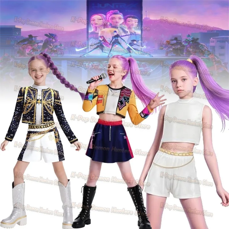 Rumi Kpop Demon Hunter Cosplay Movie Demon Hunters Cosplay Costume Kids Stage Halloween Role Play Uniform
Rumi Kpop Demon Hunter Cosplay Movie Demon Hunters Cosplay Costume Kids Stage Halloween Role Play Uniform