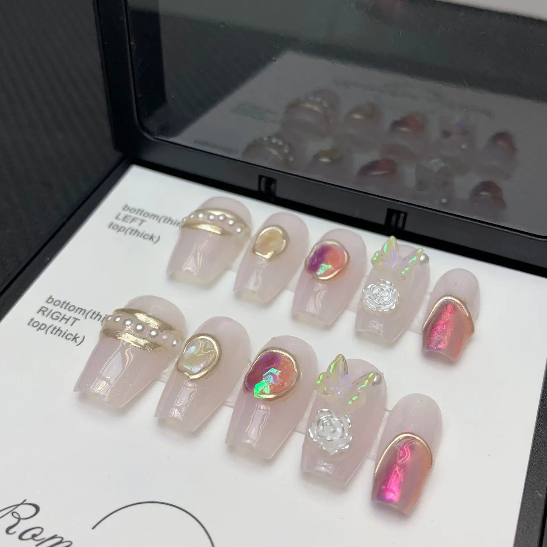 10 pcs Luxury Handmade Press on Nails Short Ballet Mermaid pearl Design False Nails with 4-PIECE Tool Adhesive Nail Glue Tabs
10 pcs Luxury Handmade Press on Nails Short Ballet Mermaid pearl Design False Nails with 4-PIECE Tool Adhesive Nail Glue Tabs