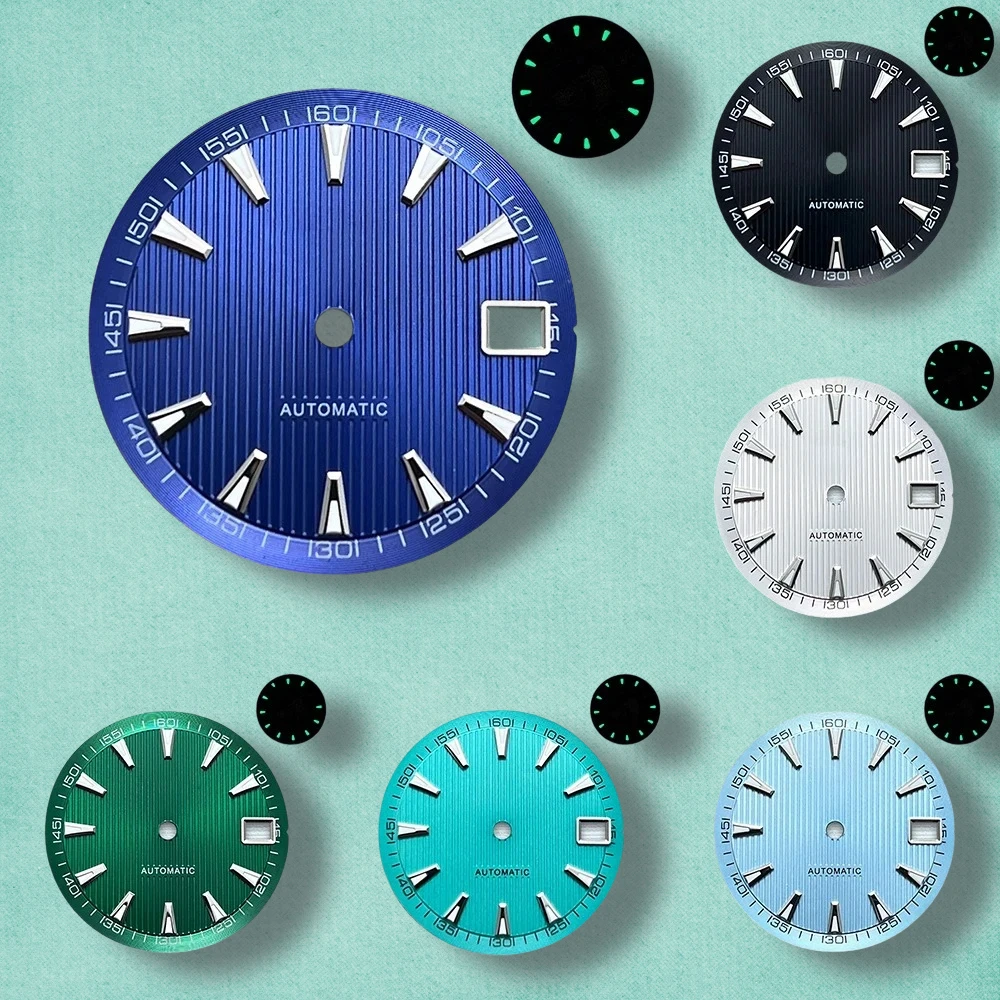 28.5mm S Logo Dial Fit NH35/NH36/4R/7S Automatic Movement Green Luminous Vertical Grain Dial Watch Modification Accessories
28.5mm S Logo Dial Fit NH35/NH36/4R/7S Automatic Movement Green Luminous Vertical Grain Dial Watch Modification Accessories