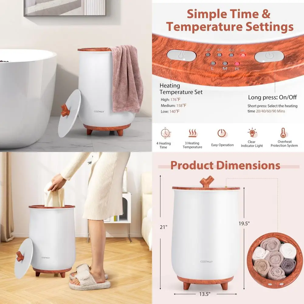 Подогреватель для полотенец на 24 л с 4 таймерами и 3 уровнями нагрева, защита от перегрева, держатель для дисков с эфирными маслами, идеально подходит для ванной комнаты, джакузи, спа-салона
Подогреватель для полотенец на 24 л с 4 таймерами и 3 уровнями нагрева, защита от перегрева, держатель для дисков с эфирными маслами, идеально подходит для ванной комнаты, джакузи, спа-салона