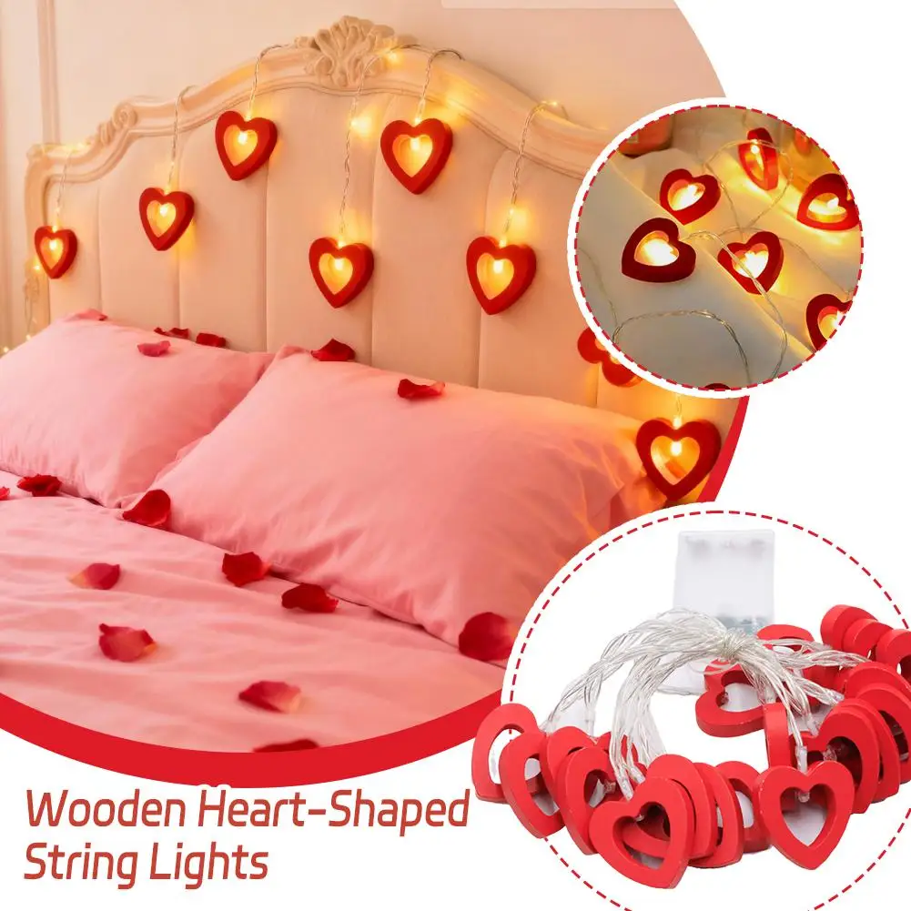LED Heart String Lights Wooden Red Valentine Decoration Flashing Mode Battery Powered Romantic Wedding Party Light Accessory
LED Heart String Lights Wooden Red Valentine Decoration Flashing Mode Battery Powered Romantic Wedding Party Light Accessory