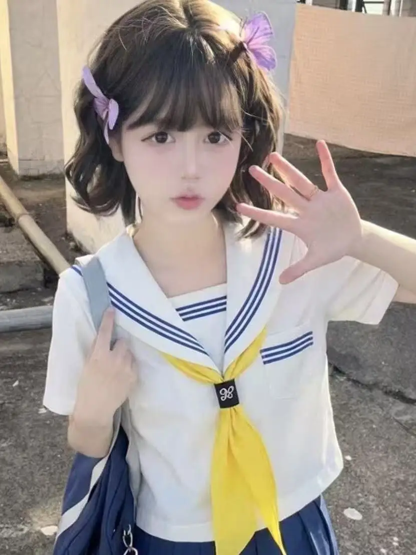 Original Sweet Jk Sailor Suit Set Basic College Style Blue Three Books 2026 Summer Fashion Women's Ensemble Breathable Polyester
Original Sweet Jk Sailor Suit Set Basic College Style Blue Three Books 2026 Summer Fashion Women's Ensemble Breathable Polyester
