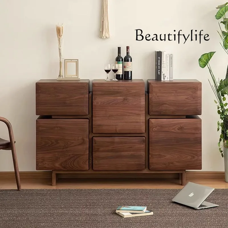Nordic storage cabinet, modern light luxury Solid wood dining side cabinet, North American black walnut six-pump storage
Nordic storage cabinet, modern light luxury Solid wood dining side cabinet, North American black walnut six-pump storage