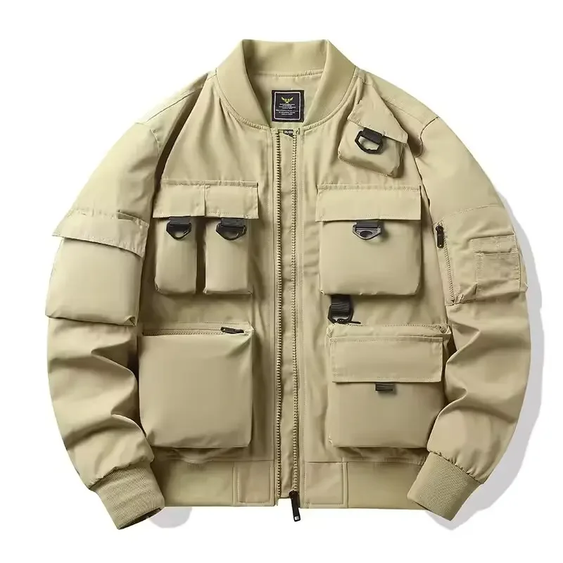 Maidangdi European and American Workwear Men Multi Pocket Loose Jacket Motorcycle Outdoor Flying American Retro Baseball Jacket
Maidangdi European and American Workwear Men Multi Pocket Loose Jacket Motorcycle Outdoor Flying American Retro Baseball Jacket