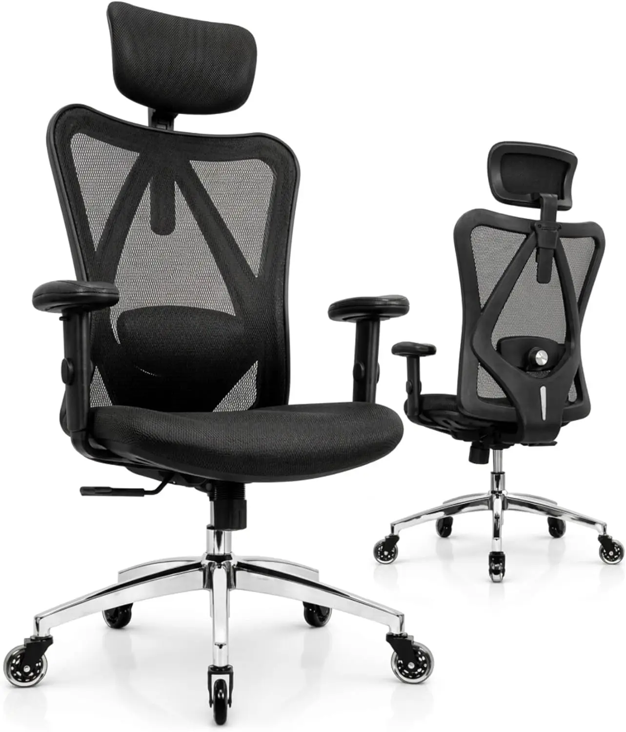 Ergonomic Office Chair with Rollerblade Wheels - High Back Breathable Mesh Desk Chair, 4D Lumbar Support, Memory Foam S
Ergonomic Office Chair with Rollerblade Wheels - High Back Breathable Mesh Desk Chair, 4D Lumbar Support, Memory Foam S