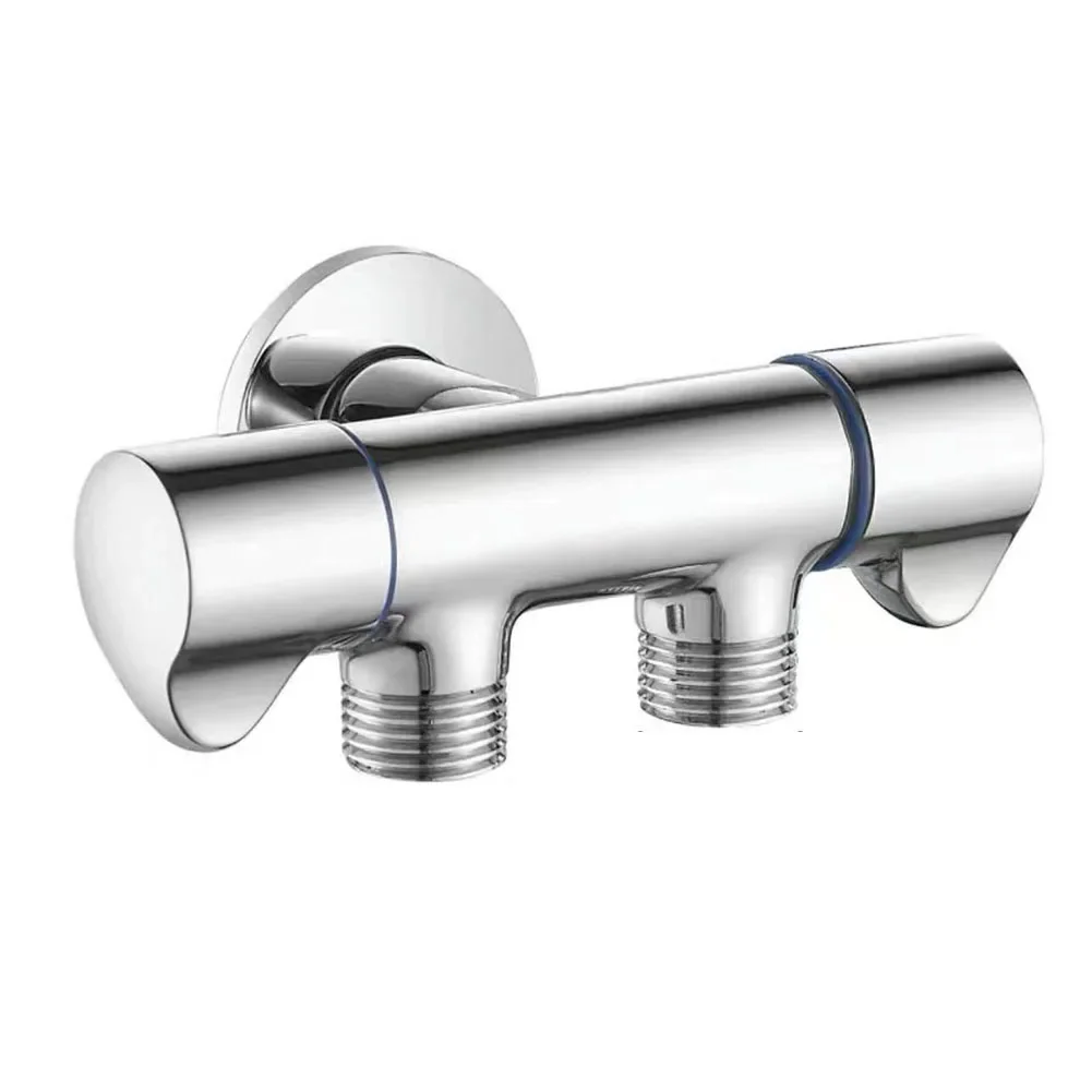 1 In 2 Out Triangular Valve Cold Water Faucet Bathroom Washing Machine Faucet Triangle Valve Dual Control Water Distributor