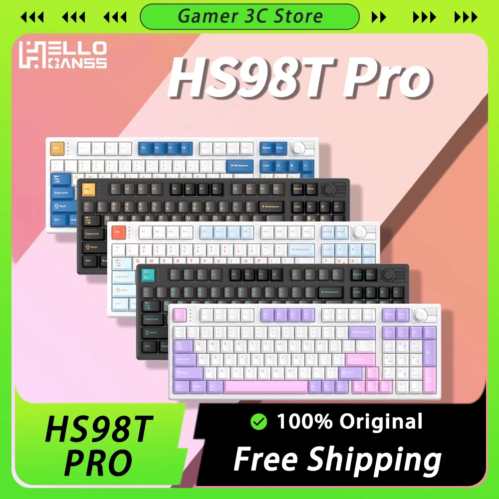Механическая клавиатура HELLO GANSS HS98T PRO, многофункциональная игровая клавиатура с тремя режимами RGB Hot Swap, клавиши PBT для ПК и геймеров на Mac
Механическая клавиатура HELLO GANSS HS98T PRO, многофункциональная игровая клавиатура с тремя режимами RGB Hot Swap, клавиши PBT для ПК и геймеров на Mac