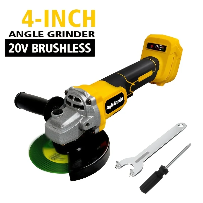 Cordless Angle Grinder Compatible with 20V Battery (No Battery), Brushless Motor, 3000-10000 RPM, 3 Variable Speeds, Lock-On Switch, 4" (100Mm)Blade, Power Electric Angle Grinders Tool for Polishing, Grinding
Cordless Angle Grinder Compatible with 20V Battery (No Battery), Brushless Motor, 3000-10000 RPM, 3 Variable Speeds, Lock-On Switch, 4" (100Mm)Blade, Power Electric Angle Grinders Tool for Polishing, Grinding