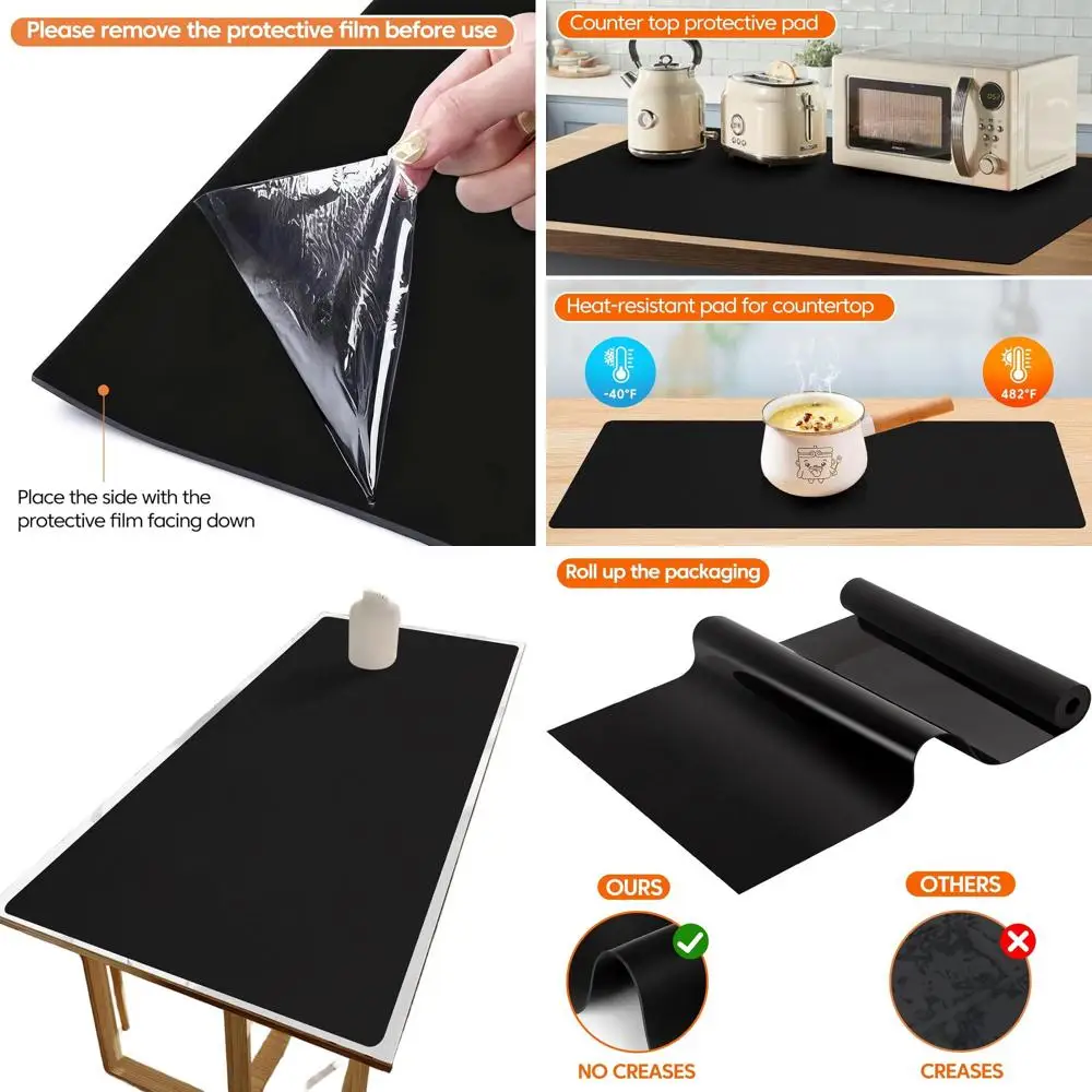 Large Silicone Heat Resistant Mat, 24x80 Kitchen Counter Protector, Dining Table Cover, Workbench Mat, Black
Large Silicone Heat Resistant Mat, 24x80 Kitchen Counter Protector, Dining Table Cover, Workbench Mat, Black