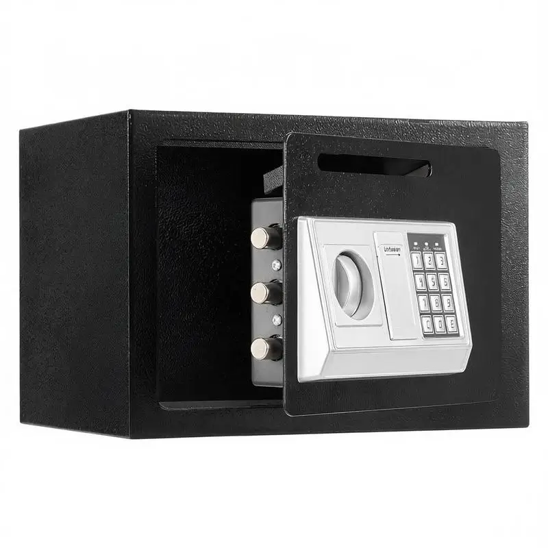 Drop safe, 0.6 cubic foot, with convenient front-loading slot, drop cabinet safe with keypad, rotary knob, and 2 keys for cash, bank statements, and invoices
Drop safe, 0.6 cubic foot, with convenient front-loading slot, drop cabinet safe with keypad, rotary knob, and 2 keys for cash, bank statements, and invoices