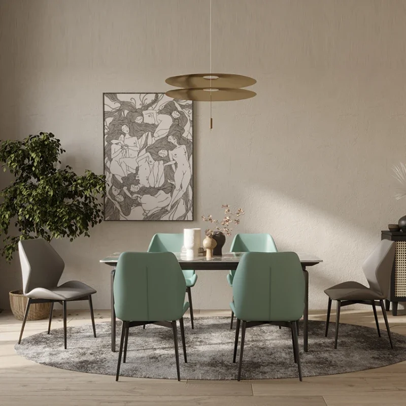 Stone Plate Dining Table Modern Simple Home Restaurant Dining Table Marble Dining Table and Chair
Stone Plate Dining Table Modern Simple Home Restaurant Dining Table Marble Dining Table and Chair