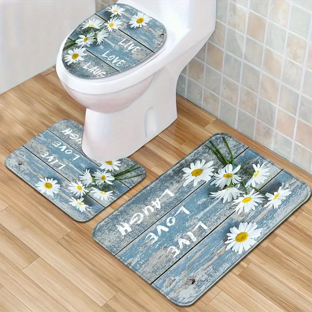 Набор из 3 предметов, белые буквы ромашки, декор для ванной комнаты, полиэфирная ткань, можно стирать в машине, U-образный коврик, коврик для ванной комнаты, коврик для чехла на сиденье унитаза
Набор из 3 предметов, белые буквы ромашки, декор для ванной комнаты, полиэфирная ткань, можно стирать в машине, U-образный коврик, коврик для ванной комнаты, коврик для чехла на сиденье унитаза