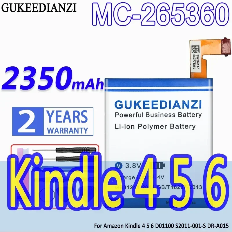 Аккумулятор GUKEEDIANZI большой емкости 2350 мАч для Amazon kindle 4 5 6 515-1058-01 MC- 265360 D01100 S2011-001-S DR-A015 Аккумуляторы
Аккумулятор GUKEEDIANZI большой емкости 2350 мАч для Amazon kindle 4 5 6 515-1058-01 MC- 265360 D01100 S2011-001-S DR-A015 Аккумуляторы