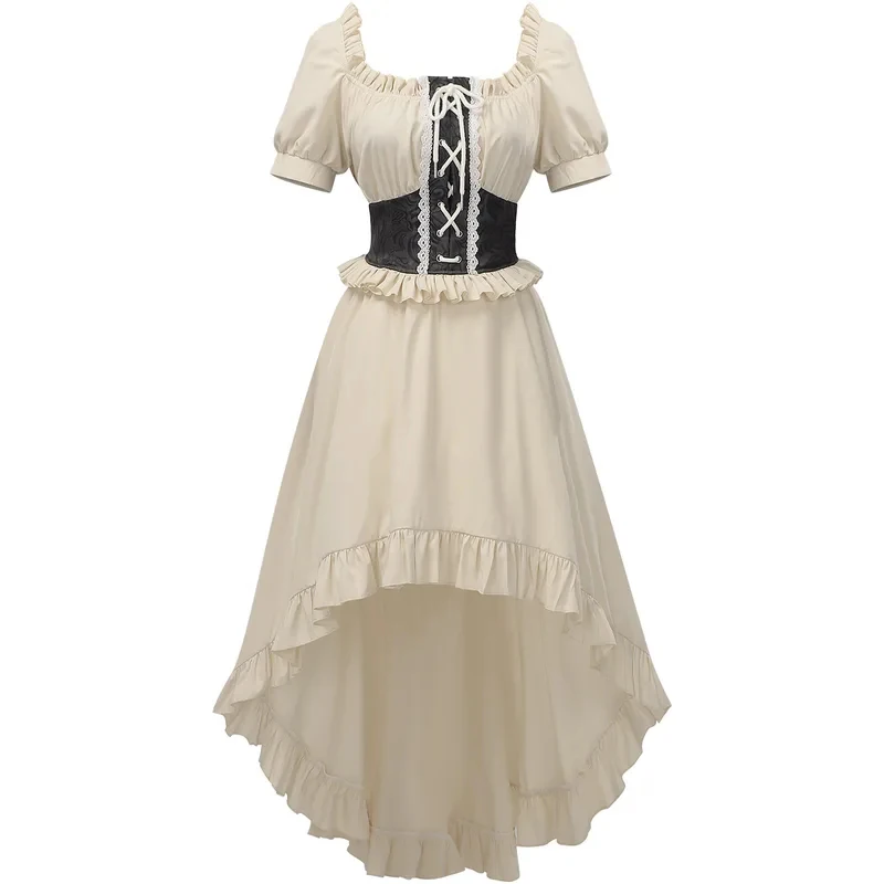 Medieval Women Dress Renaissance Costume Vest Victoria Princess Cosplay Role Play Outfit Short Sleeve Clothes Theme Party FD1;6
Medieval Women Dress Renaissance Costume Vest Victoria Princess Cosplay Role Play Outfit Short Sleeve Clothes Theme Party FD1;6