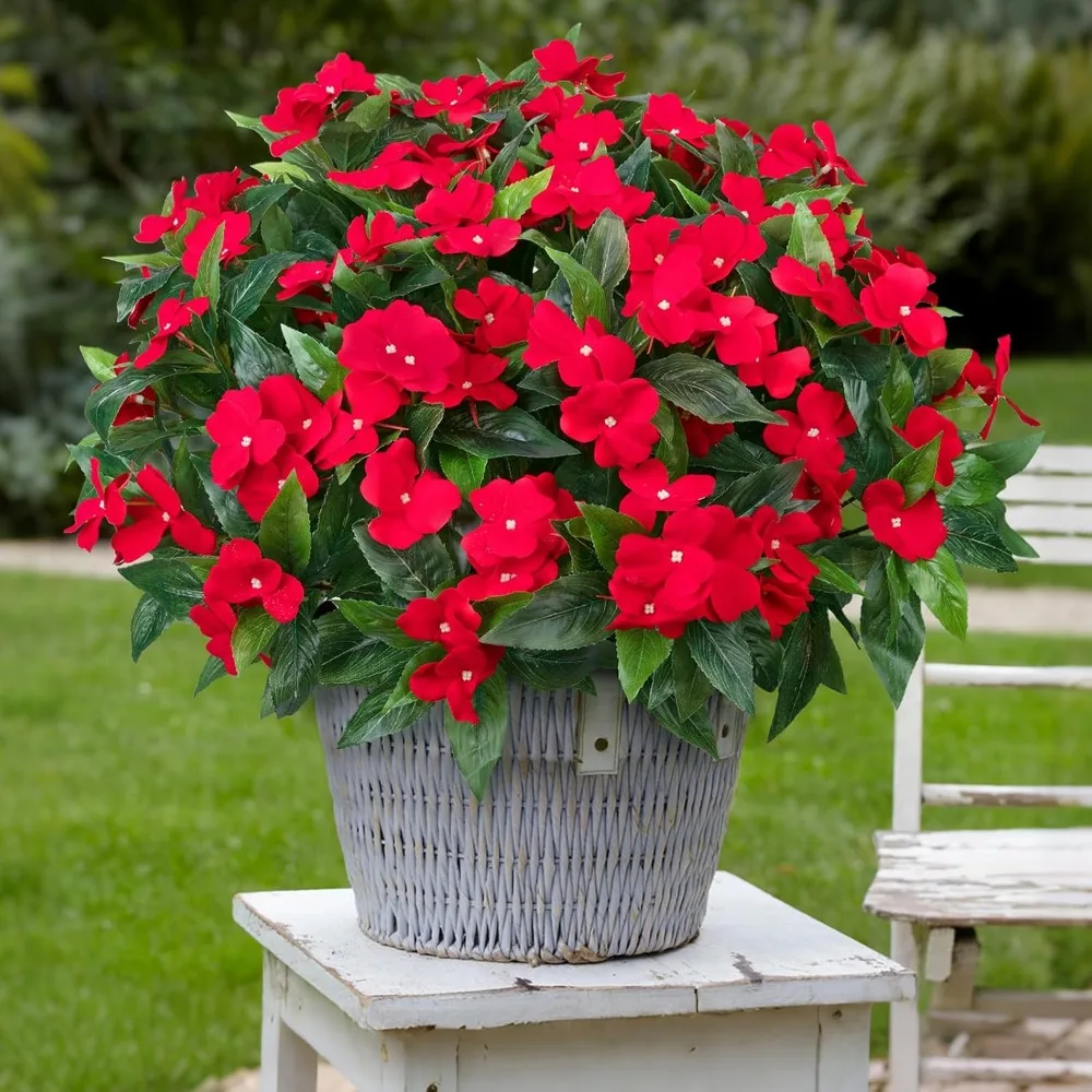 5 Pcs Artificial Flowers for Outdoors Silk Impatiens Flowers Bouquet Decorations Fake Faux Plants UV Resistant for Spring Summer
5 Pcs Artificial Flowers for Outdoors Silk Impatiens Flowers Bouquet Decorations Fake Faux Plants UV Resistant for Spring Summer