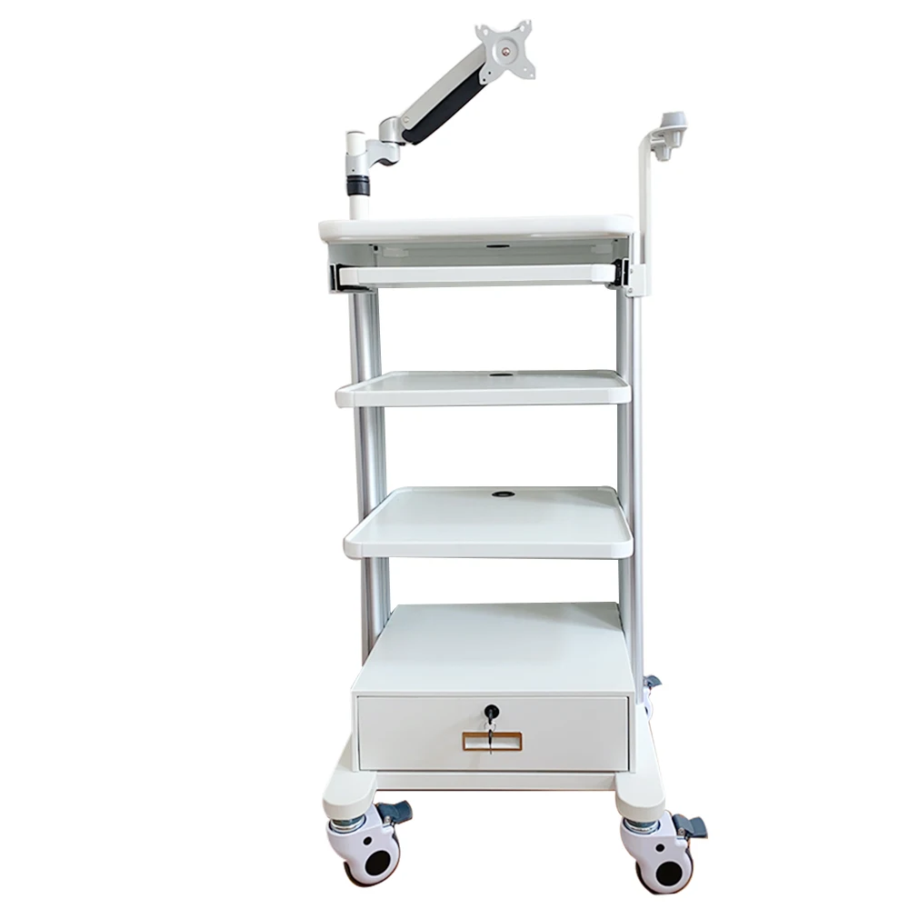 Hot Seller Modern Multi Functional Medical Grade Mobile Endoscopic Cart 3-layer Trays&Drawer Fixed Arm for Hospital Use Clinic
Hot Seller Modern Multi Functional Medical Grade Mobile Endoscopic Cart 3-layer Trays&Drawer Fixed Arm for Hospital Use Clinic