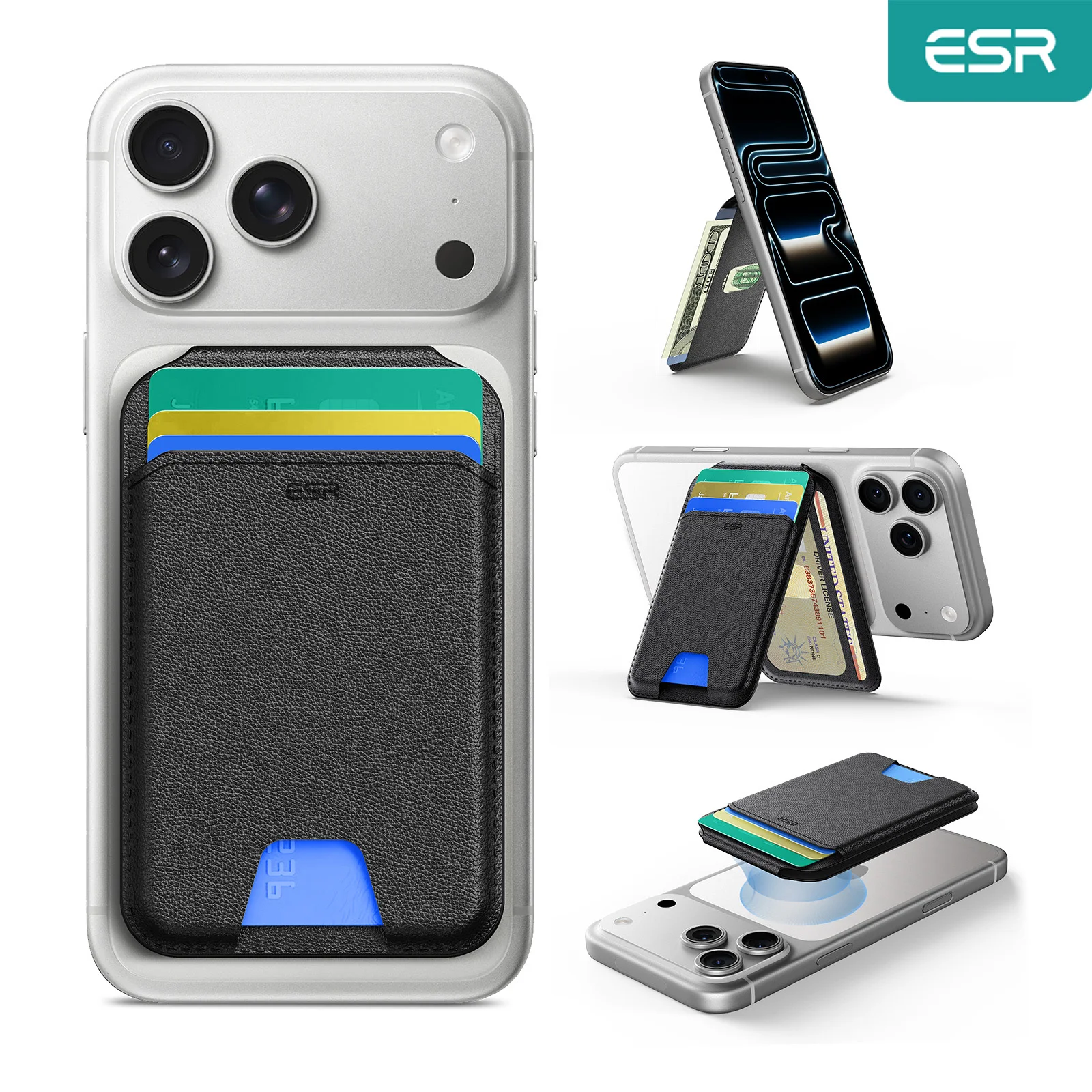 Кошелек ESR для Aura MagSafe из веганской кожи с 5 держателями для карт, регулируемый женский кошелек MagSafe для iPhone серии 17/16/15/14/13/12
Кошелек ESR для Aura MagSafe из веганской кожи с 5 держателями для карт, регулируемый женский кошелек MagSafe для iPhone серии 17/16/15/14/13/12