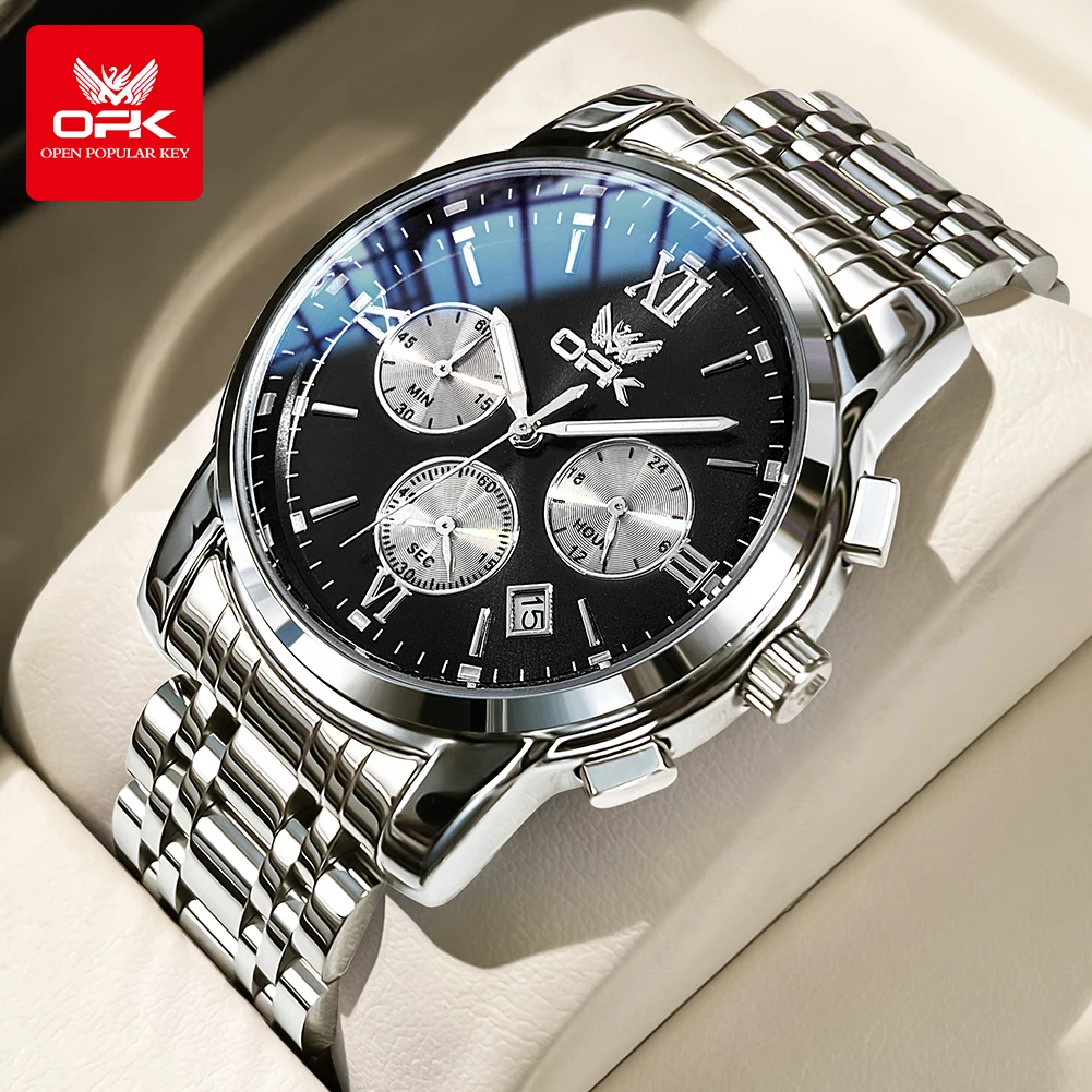 OPK Trendy classic three eye dial men's quartz watch waterproof genuine luminous men's watch for man chronograph date wristwatch
OPK Trendy classic three eye dial men's quartz watch waterproof genuine luminous men's watch for man chronograph date wristwatch