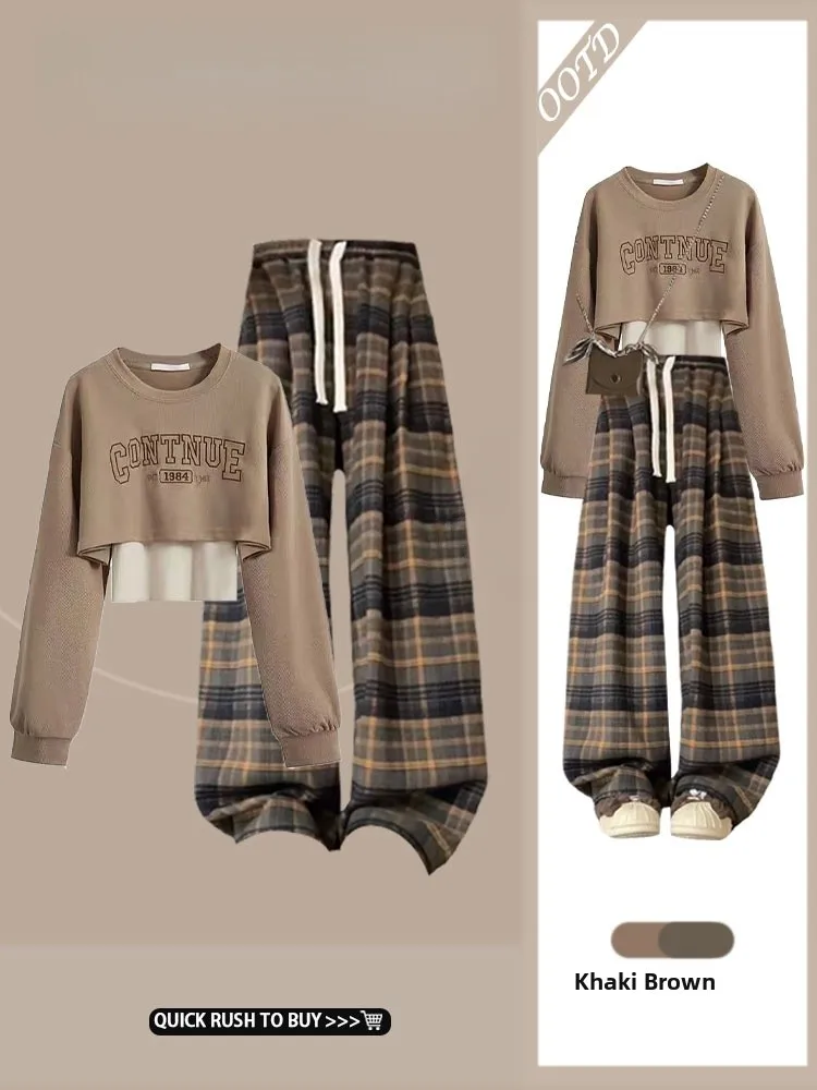 Salt Series Sli Spring Autumn Hoodie Set Sexy American Retro Plaid Casual Pants Ensemble Cool Haome Faionable Women'...
Salt Series Sli Spring Autumn Hoodie Set Sexy American Retro Plaid Casual Pants Ensemble Cool Haome Faionable Women'...