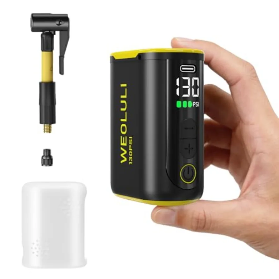 Bike Pump Electric, Mini Bicycle Pump 130 PSI Portable Cycling Pump with Digital Pressure Gauge and Auto Shut Off for Presta an
Bike Pump Electric, Mini Bicycle Pump 130 PSI Portable Cycling Pump with Digital Pressure Gauge and Auto Shut Off for Presta an