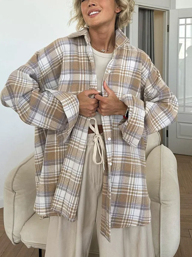 Fashionable Vintage Plaid Shirt Women's Long Sleeve Turn-down Collar Outerwear Autumn Season Chinese Style Top for Young Ladies
Fashionable Vintage Plaid Shirt Women's Long Sleeve Turn-down Collar Outerwear Autumn Season Chinese Style Top for Young Ladies