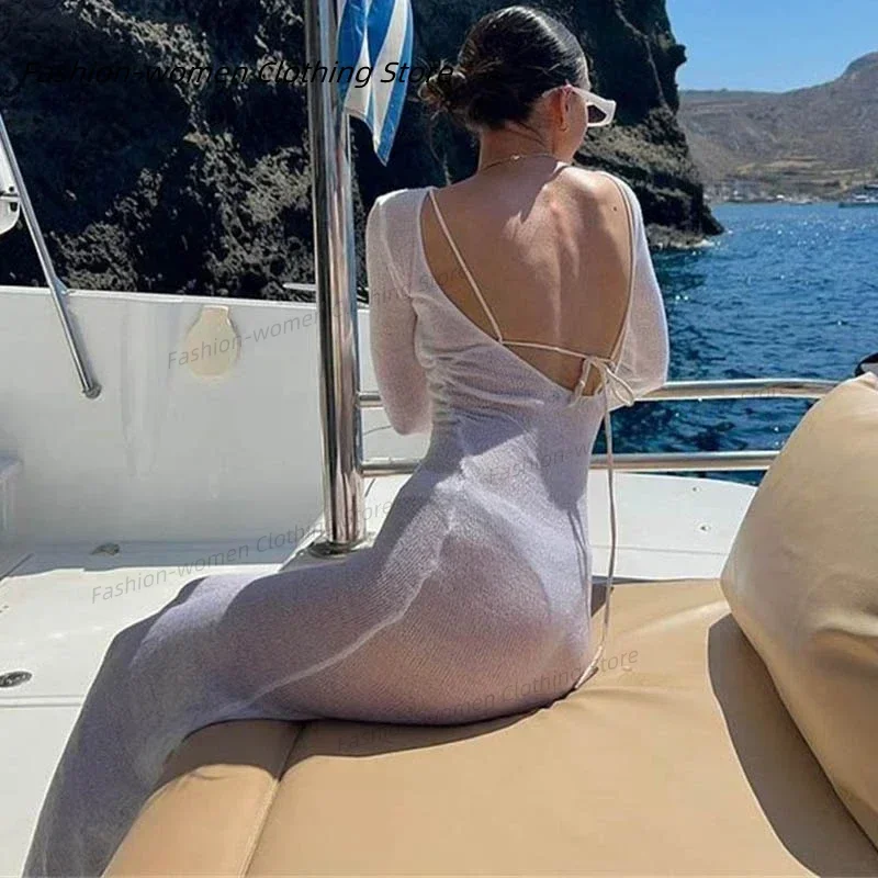 Beach Holiday Bikini Cover-Ups Dress Sun Protection Chic Women Sexy Backless Long Dress Club Party Night
Beach Holiday Bikini Cover-Ups Dress Sun Protection Chic Women Sexy Backless Long Dress Club Party Night