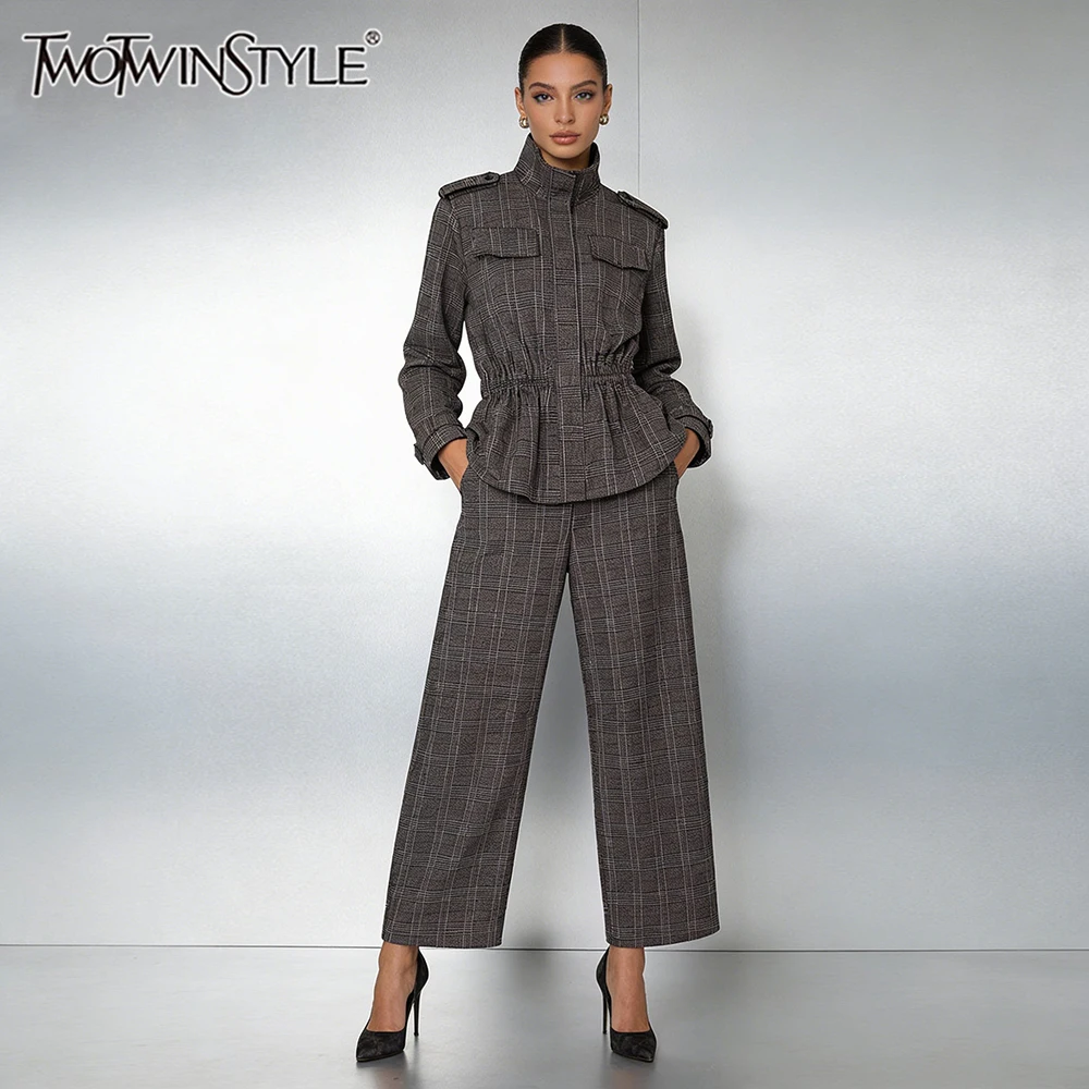 TWOTWINSTYLE хитовые цветные клетчатые комплекты из двух предметов для женщин, туника с высоким воротом и длинными рукавами, куртка, комплект брюк с высокой талией, женская одежда
TWOTWINSTYLE хитовые цветные клетчатые комплекты из двух предметов для женщин, туника с высоким воротом и длинными рукавами, куртка, комплект брюк с высокой талией, женская одежда