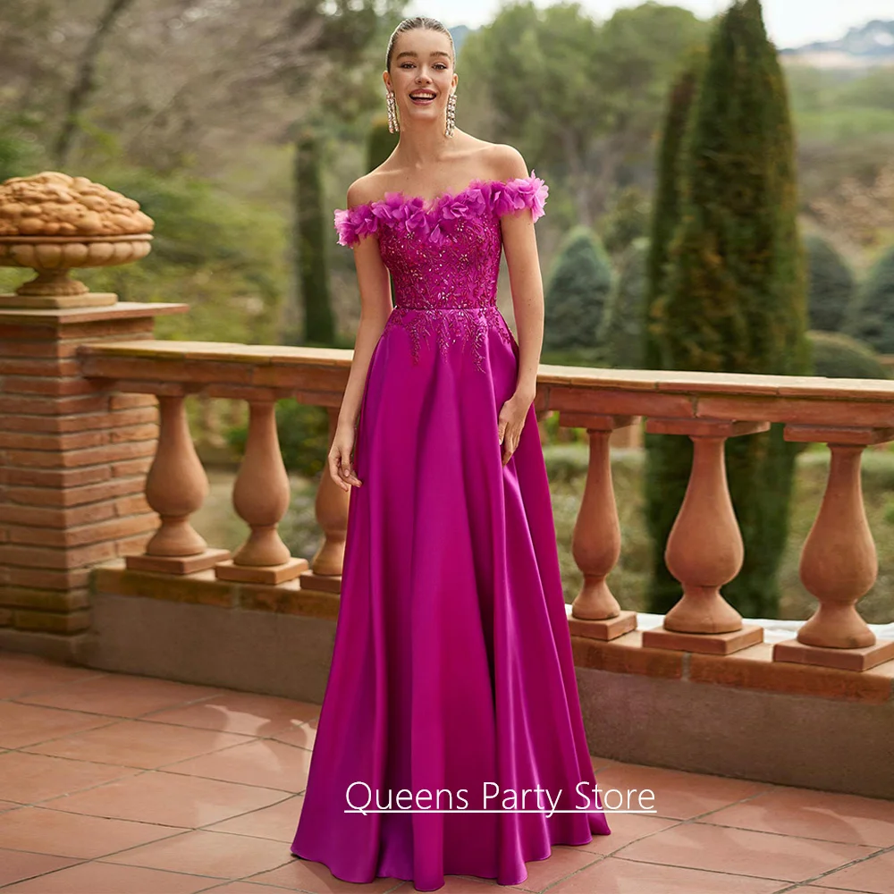 Fashion Evening Dress Customized Off The Shoulder Boat Neck Flowers Beading A Line Dancing Party Gown Prom Dresses
Fashion Evening Dress Customized Off The Shoulder Boat Neck Flowers Beading A Line Dancing Party Gown Prom Dresses