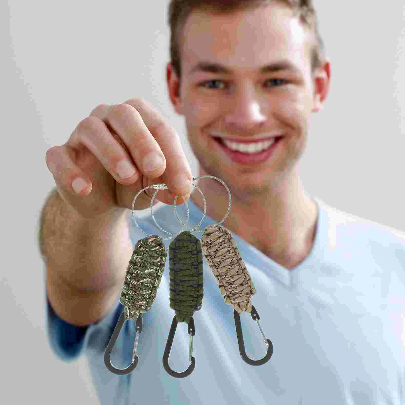 3 Pcs Outdoor Key Chain Rings Carabiner Pendant Camping Chains Durable Keychains Aluminum Alloy Plus Nylon Rope Travel Man Fob
3 Pcs Outdoor Key Chain Rings Carabiner Pendant Camping Chains Durable Keychains Aluminum Alloy Plus Nylon Rope Travel Man Fob