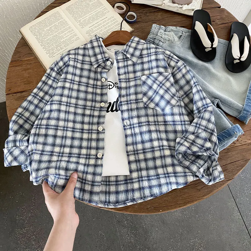 Children's Clothing Boys' Checkered Shirt Thin Edition 2025 Summer New Style Shirt for Large Children Summer Clothing
Children's Clothing Boys' Checkered Shirt Thin Edition 2025 Summer New Style Shirt for Large Children Summer Clothing