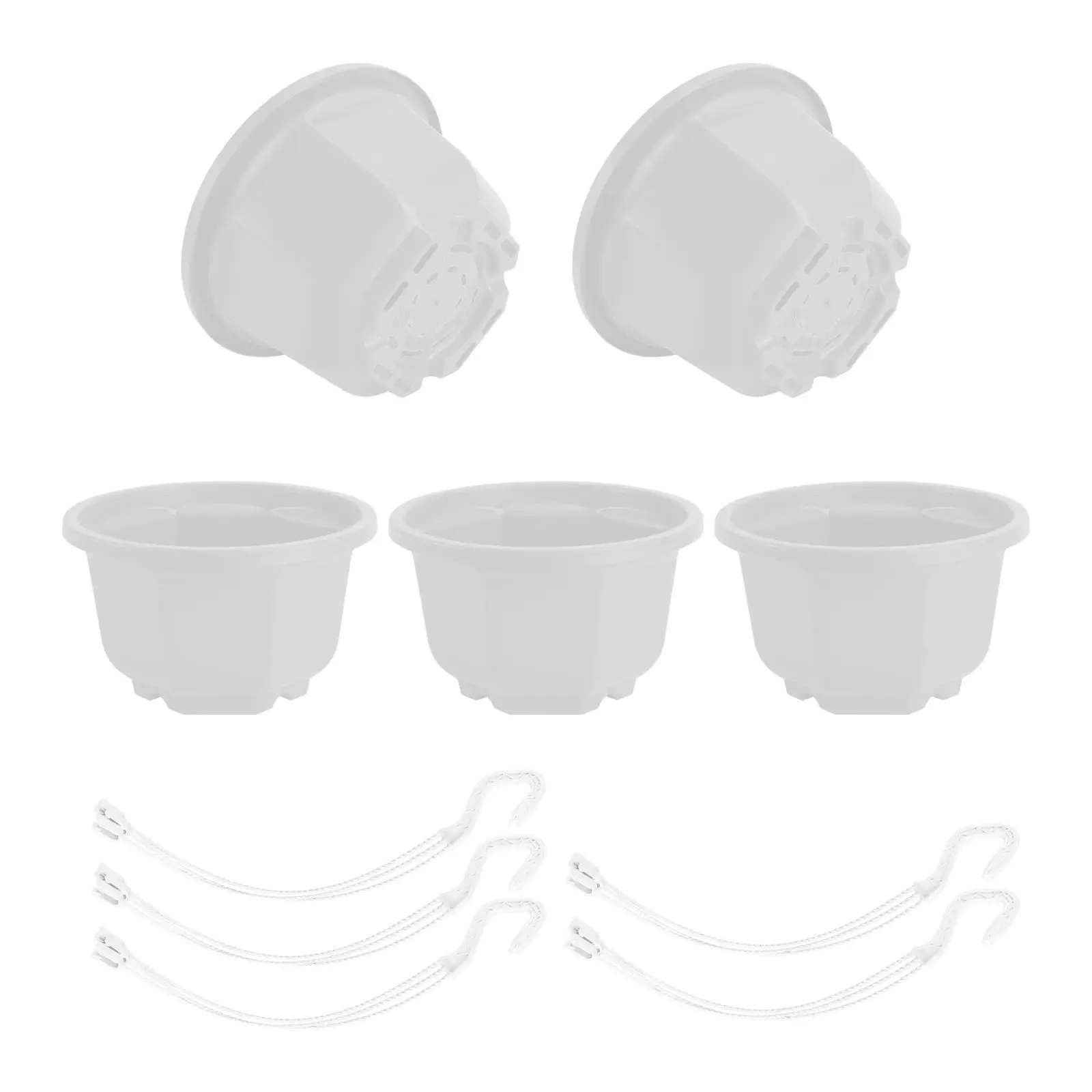 5 Pcs Houseplant Hanging Basket Octagonal Plastic Flower Pot Vase for Flowers White Garden Wall Mounted
5 Pcs Houseplant Hanging Basket Octagonal Plastic Flower Pot Vase for Flowers White Garden Wall Mounted