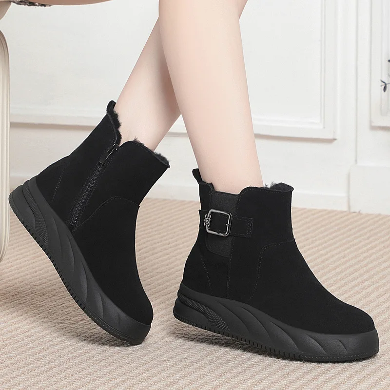 Thiened Fce Lined ort Snow Boots Women's Warm Cotton oes Waterproof Rubber Sole Metal Element Faion Boots
Thiened Fce Lined ort Snow Boots Women's Warm Cotton oes Waterproof Rubber Sole Metal Element Faion Boots