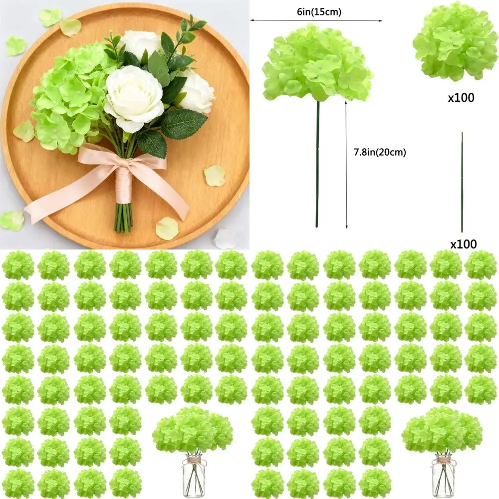 100 искусственных шелковых гортензий для свадеб, вечеринок и домашнего декора (зеленые)
100 искусственных шелковых гортензий для свадеб, вечеринок и домашнего декора (зеленые)