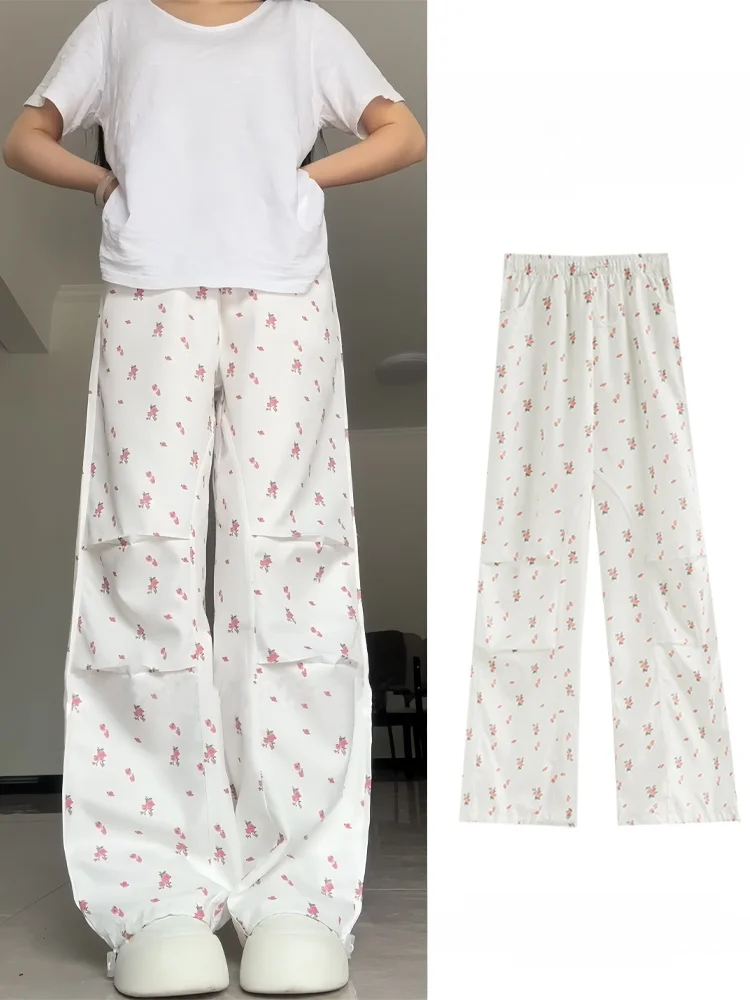 White Floral Print Workwear Pants Women's Summer Thin Casual Straight Drapey Wide Leg Pants American Quick Dry Sports
White Floral Print Workwear Pants Women's Summer Thin Casual Straight Drapey Wide Leg Pants American Quick Dry Sports