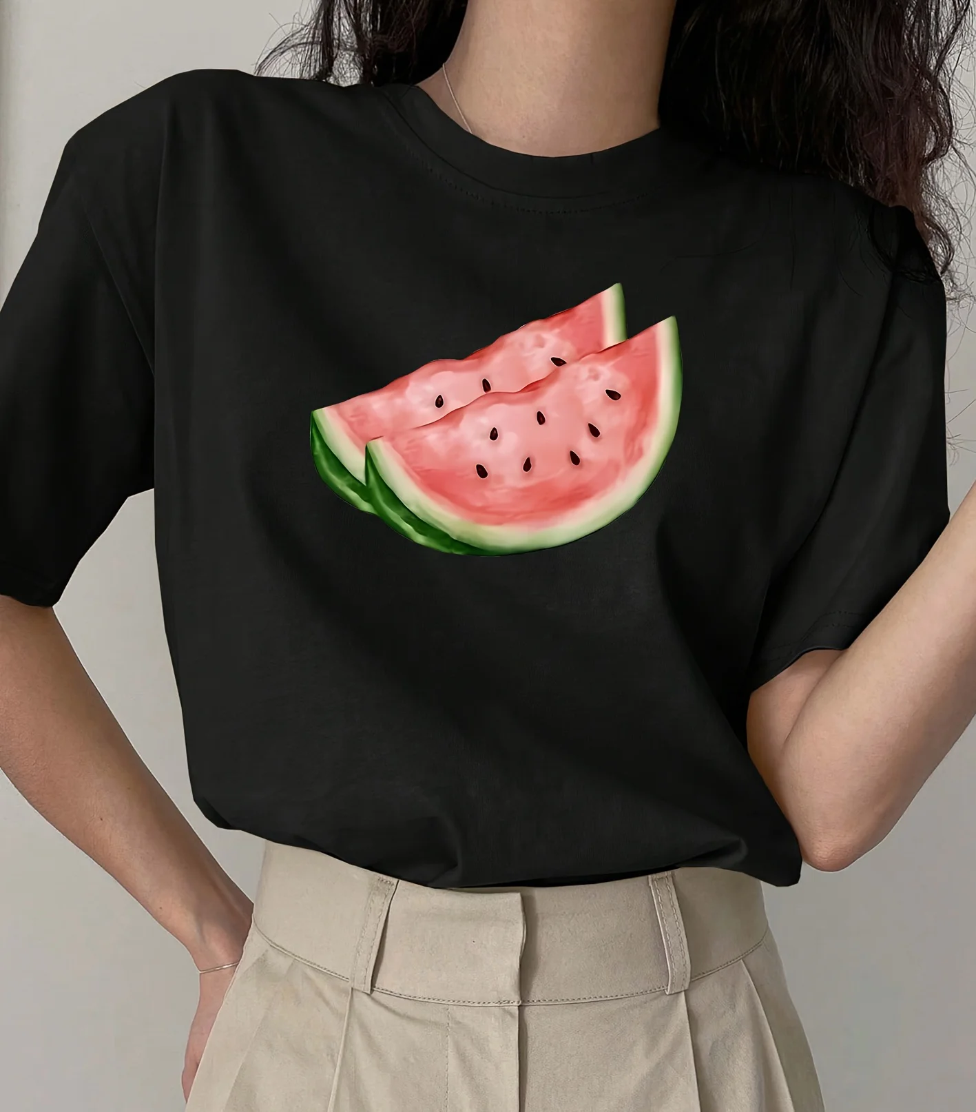 Women's Casual Elegant Watermelon Slice Graphic Print T-Shirt Harajuku Short Sleeve T-shirt Clothing Street Aesthetic Clothes
Women's Casual Elegant Watermelon Slice Graphic Print T-Shirt Harajuku Short Sleeve T-shirt Clothing Street Aesthetic Clothes