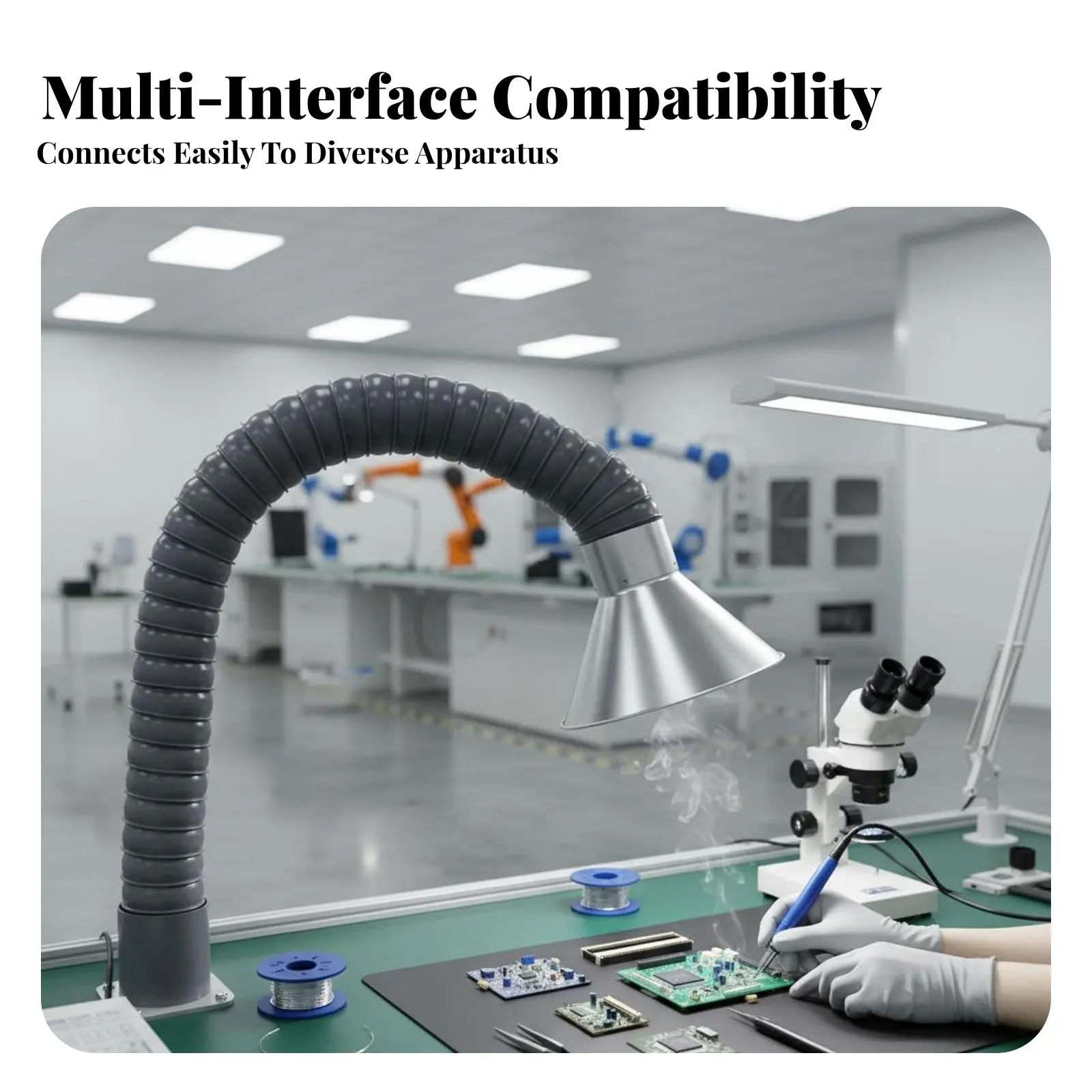 Soldering Smoke Absorber Tube 360° Bendable Flexible Fume Extraction Tube Automatic-Supporting Exhaust Hose High Temperature
Soldering Smoke Absorber Tube 360° Bendable Flexible Fume Extraction Tube Automatic-Supporting Exhaust Hose High Temperature