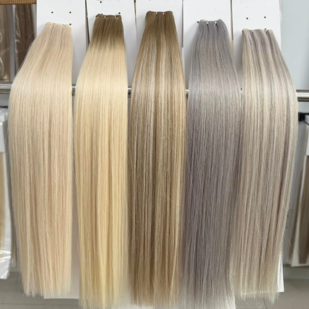 Straight Human Hair Gradient Mix colors Weft Platinum Blonde European Remy 100% Human Hair Weave Bundles Extensions
Straight Human Hair Gradient Mix colors Weft Platinum Blonde European Remy 100% Human Hair Weave Bundles Extensions