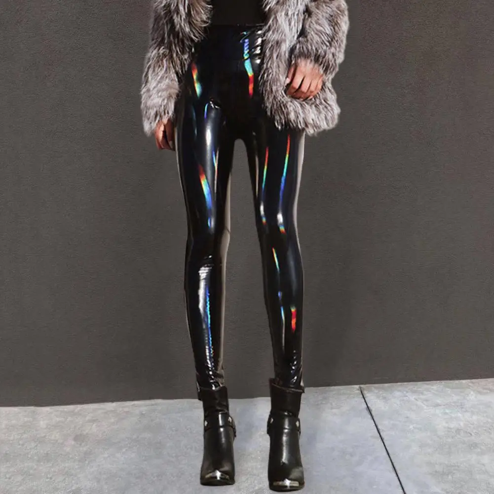 High-waisted Faux Leather Pants High Waist Faux Leather Pencil Pants for Women Shinny Slim Trousers for Nightclub Solid Color
High-waisted Faux Leather Pants High Waist Faux Leather Pencil Pants for Women Shinny Slim Trousers for Nightclub Solid Color