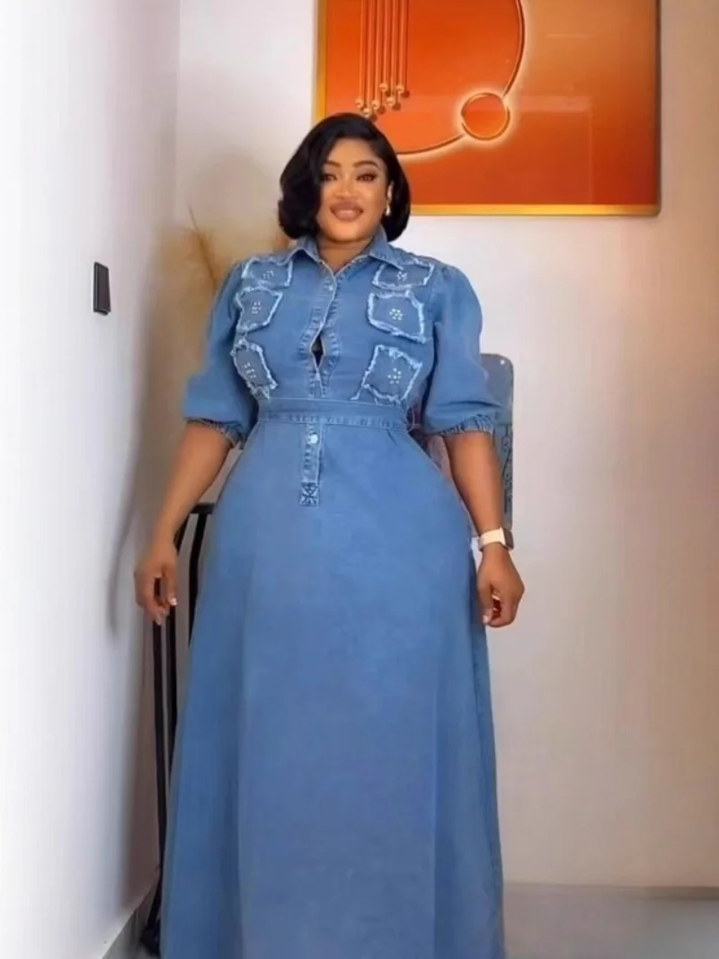 Women's Fashion Denim Dress with Diamond-Encrusted Patchwork Buttoned Lapel Style 2025 New Arrival
Women's Fashion Denim Dress with Diamond-Encrusted Patchwork Buttoned Lapel Style 2025 New Arrival