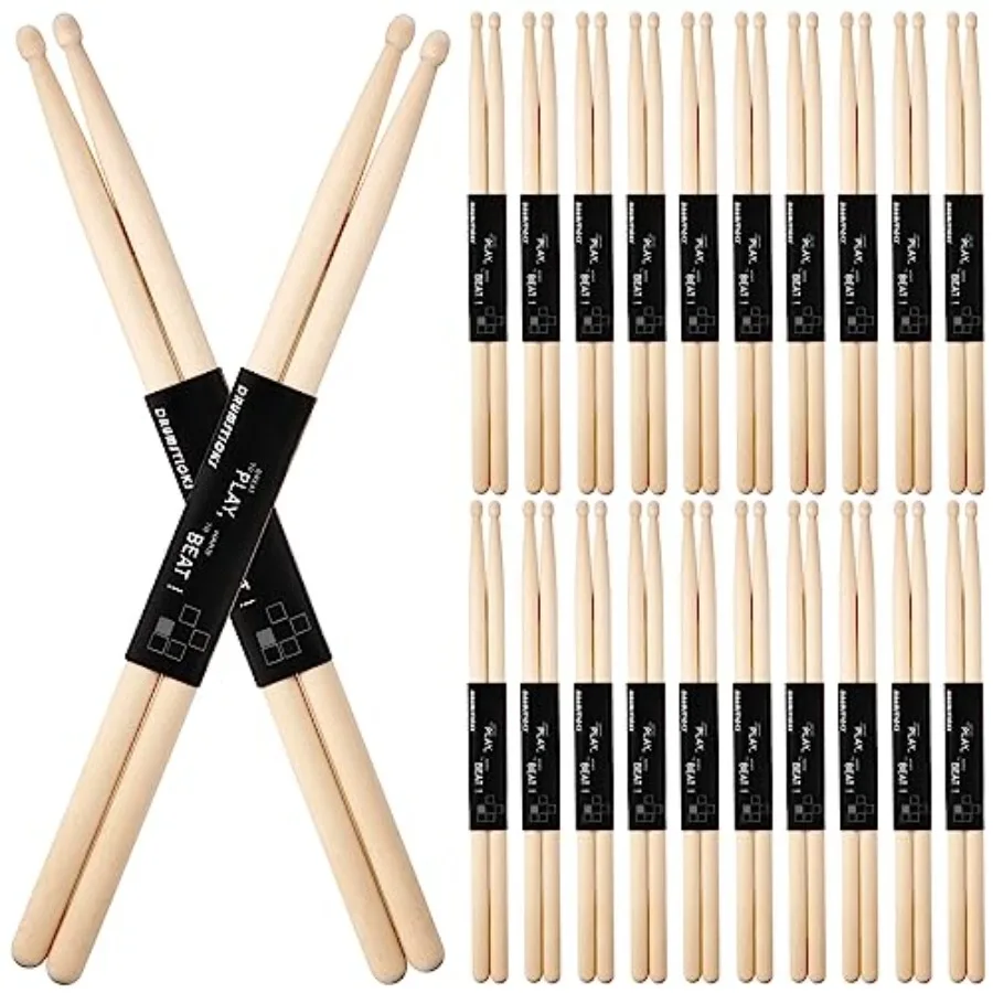 36 Pairs Drumsticks Bulk Classic Maple 5b Round Wood Tip Drum Sticks for Adults and Beginners Musical Instrument Drumming Percu
36 Pairs Drumsticks Bulk Classic Maple 5b Round Wood Tip Drum Sticks for Adults and Beginners Musical Instrument Drumming Percu