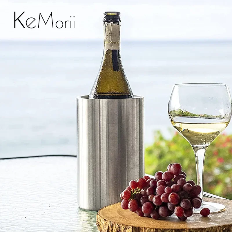 Wine Bottle Chiller Double Walled Vacuum Insulated White Wine Champagne Cooler Stainless Steel Beer Ice Bucket for 750ml Bottles
Wine Bottle Chiller Double Walled Vacuum Insulated White Wine Champagne Cooler Stainless Steel Beer Ice Bucket for 750ml Bottles