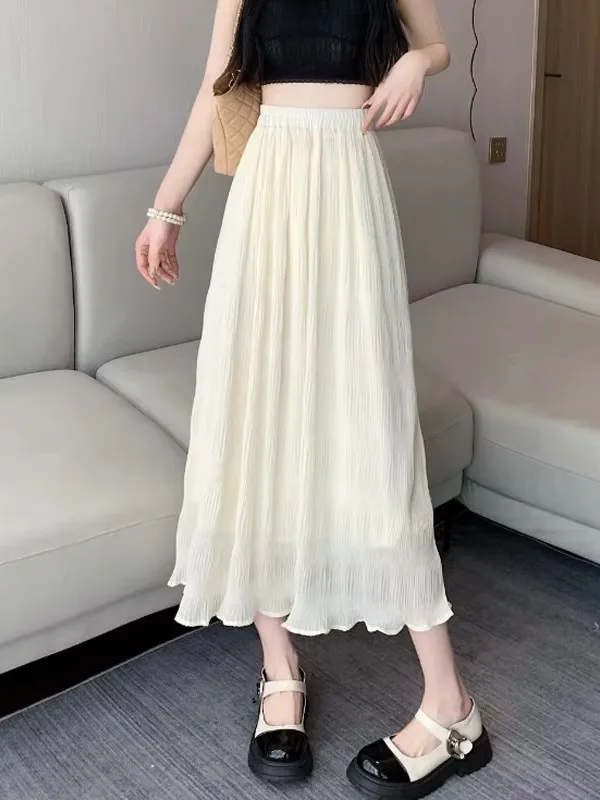 Casual High Waist Pleated Skirt Women's Summer 2026 New Small Size Elastic Waist Slimming Drapey A-Line Midi Skirt
Casual High Waist Pleated Skirt Women's Summer 2026 New Small Size Elastic Waist Slimming Drapey A-Line Midi Skirt
