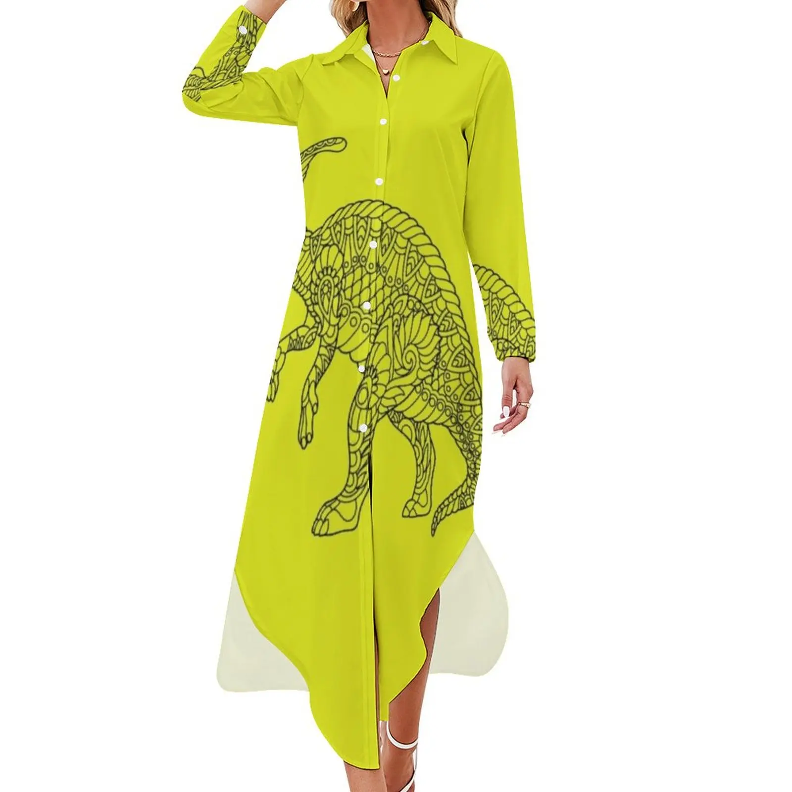 Hadrosaur Dinosaur Relaxing Design Long Sleeved Shirt Dress sexy short dresses daring Women's clothing
Hadrosaur Dinosaur Relaxing Design Long Sleeved Shirt Dress sexy short dresses daring Women's clothing