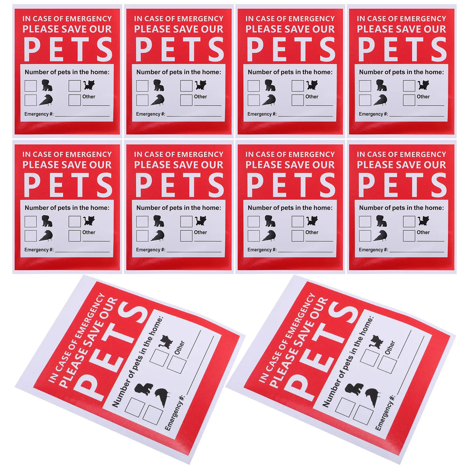 10 Sheets Emergency Alert Pet Finder Stickers Rescue Safety Decal Fire Emergency Window Sticker Alert Pet Finder Stickers
10 Sheets Emergency Alert Pet Finder Stickers Rescue Safety Decal Fire Emergency Window Sticker Alert Pet Finder Stickers