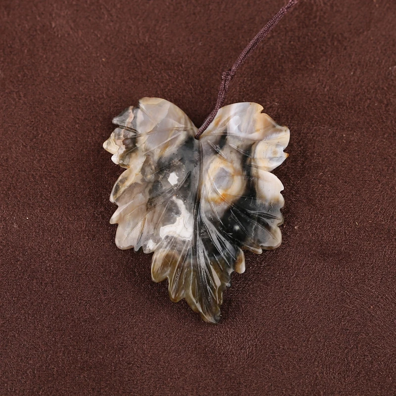 Natural Ocean Jasper Leaf-Shape Pendant HandCarved for DIY Jewelry Making Necklace Beads Accessories 45x38x6mm 10.2g
Natural Ocean Jasper Leaf-Shape Pendant HandCarved for DIY Jewelry Making Necklace Beads Accessories 45x38x6mm 10.2g